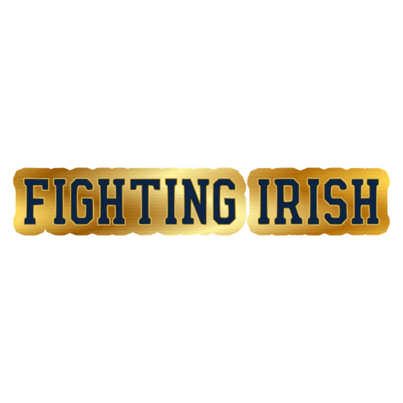 Notre Dame - Fighting Irish - Gold Chrome Vinyl Sticker - Custom Size