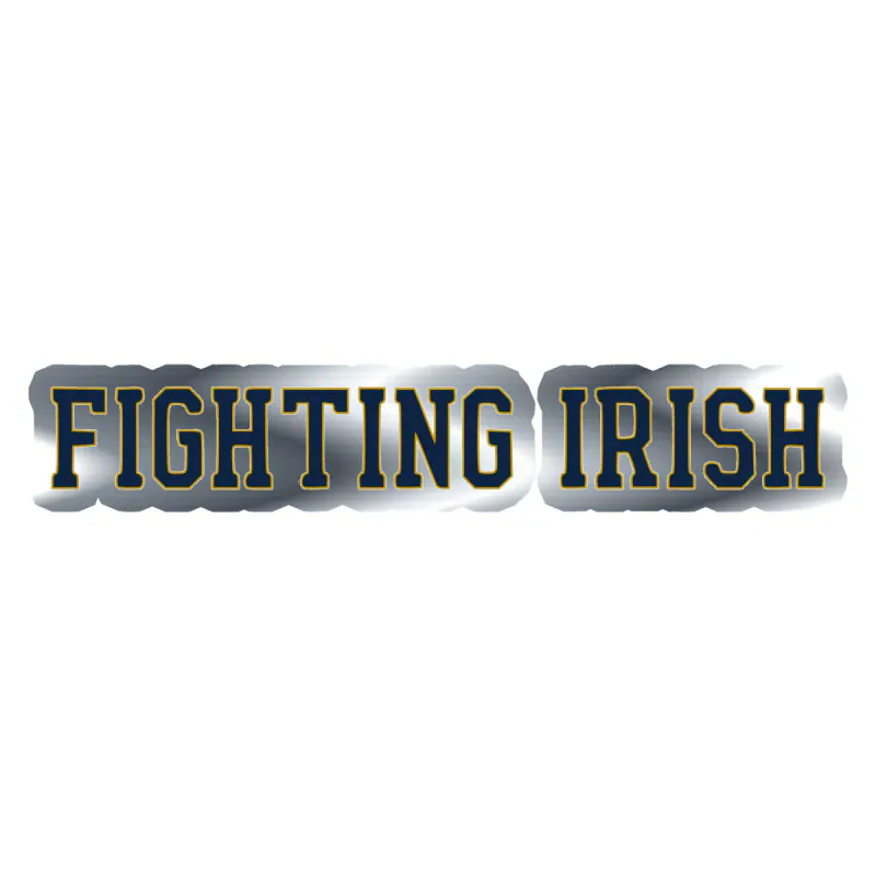 Notre Dame - Fighting Irish - Silver Chrome Vinyl Sticker - Custom Size