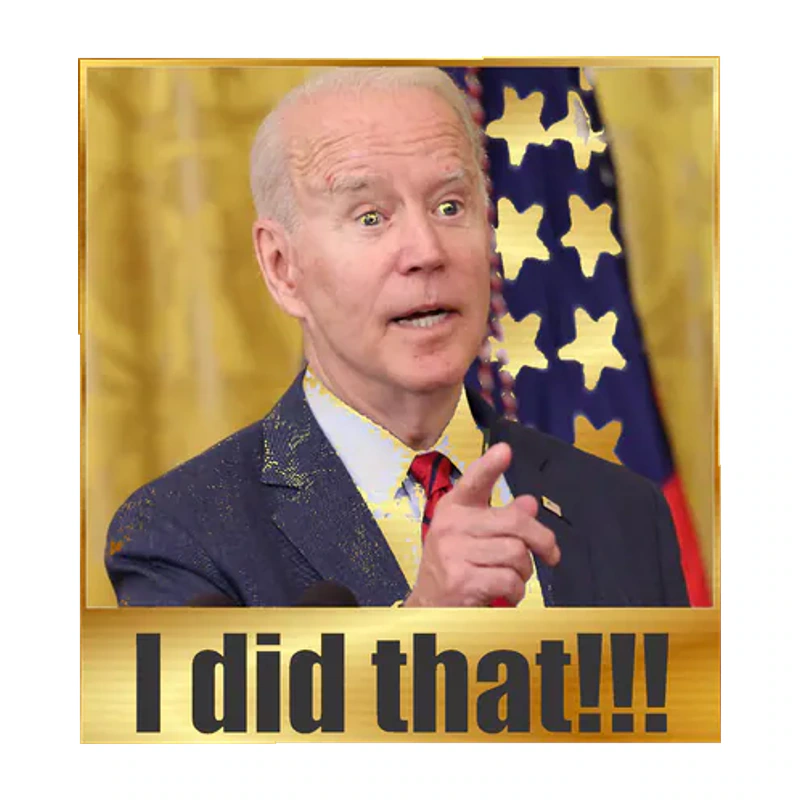 Joe Biden I Did That Gold Chrome Vinyl Decal