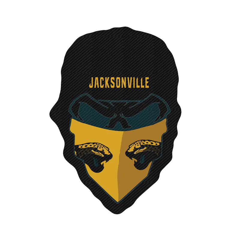 Jacksonville Jaguars - Skull With Cap - Carbon Fiber Vinyl Sticker - Custom Size