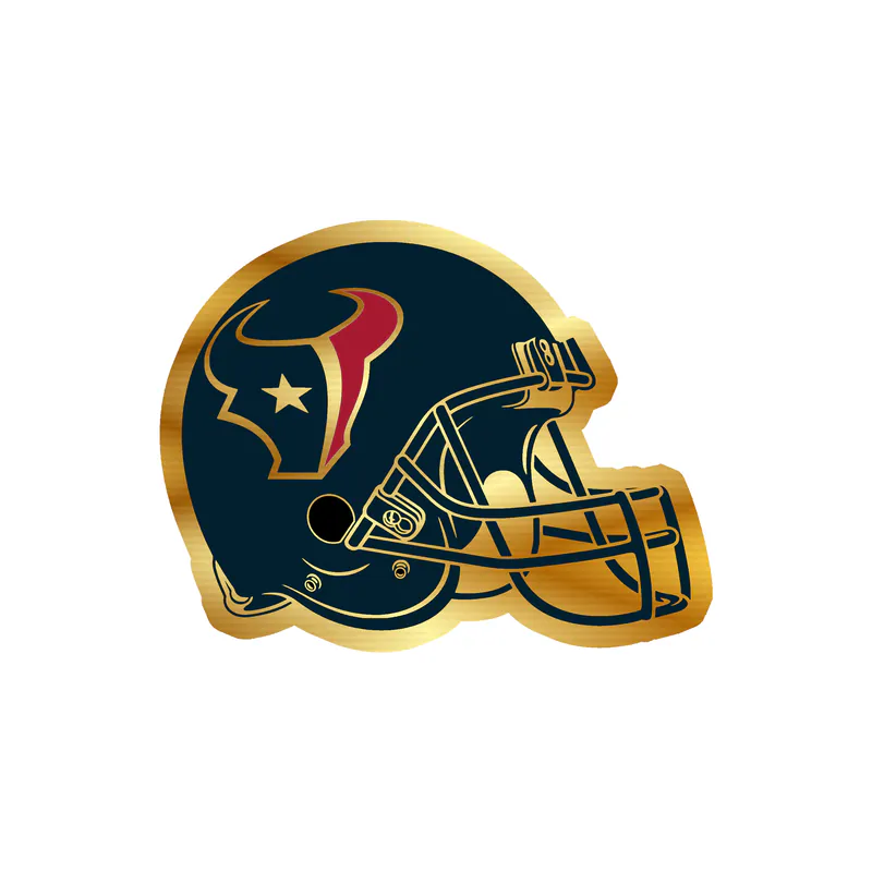 Houston Texans - Helmet - Gold Chrome Vinyl Sticker - Custom Size