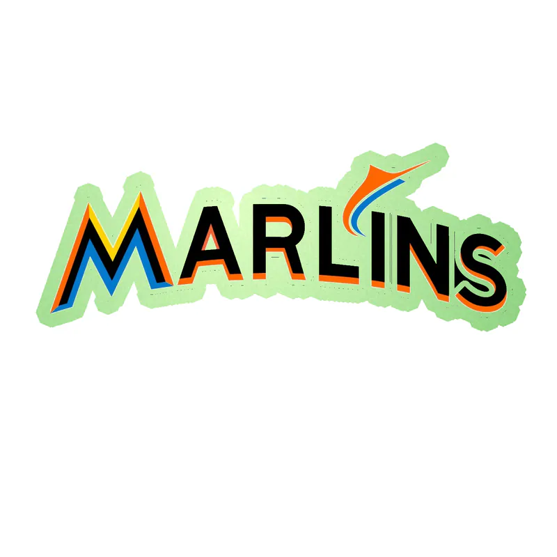 Miami Marlins - Marlins - Glow in the Dark Vinyl Sticker - Custom Size