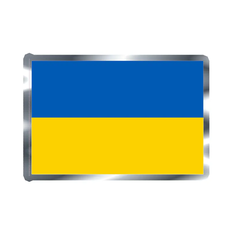 Ukraine Silver Chrome Vinyl Decal - custom size