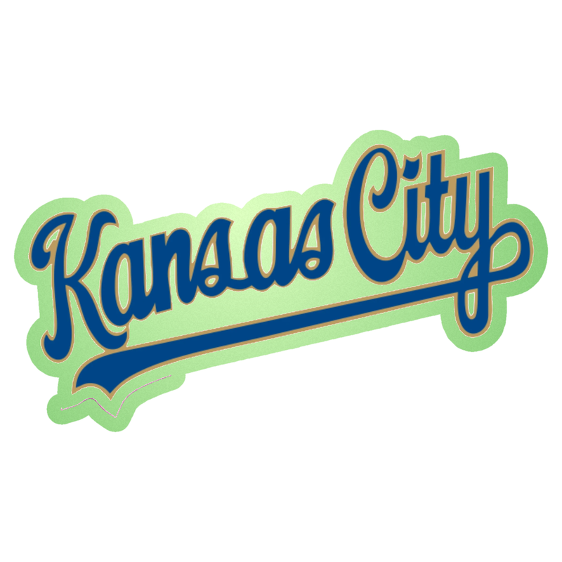 Kansas City Royals - Name Cursive - Glow in the Dark Vinyl Sticker - Custom Size