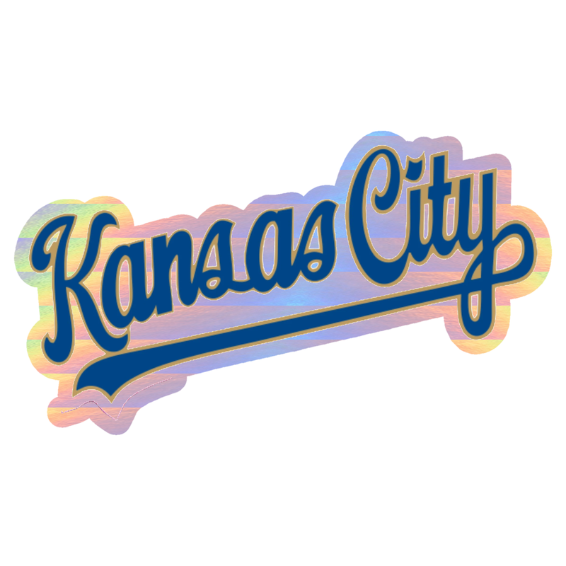 Kansas City Royals - Name Cursive - Holographic Vinyl Sticker - Custom Size