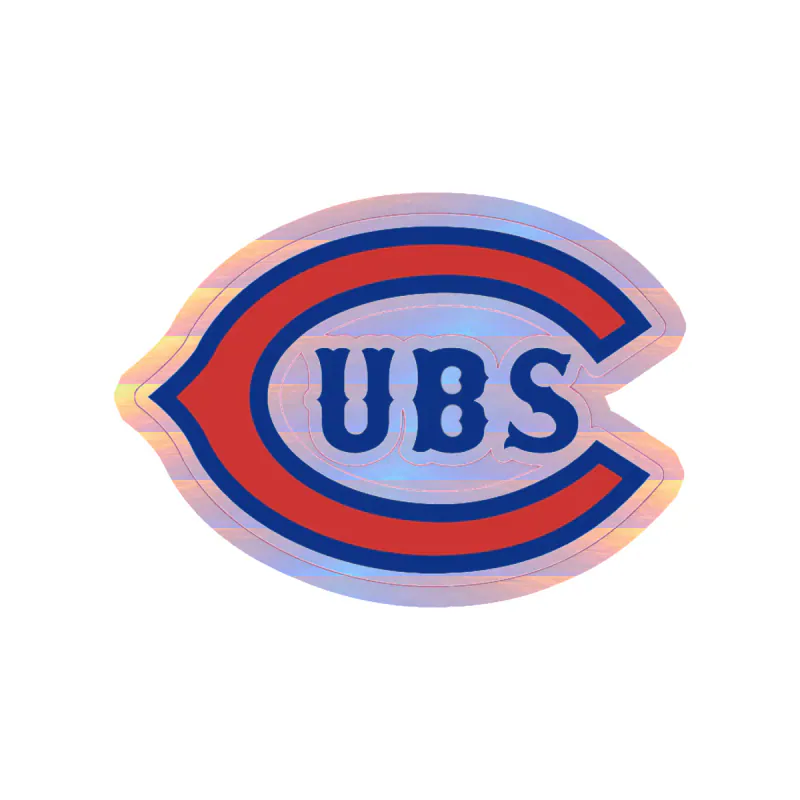 Chicago Cubs - Cubs With Red C - Holographic Vinyl Sticker - Custom Size