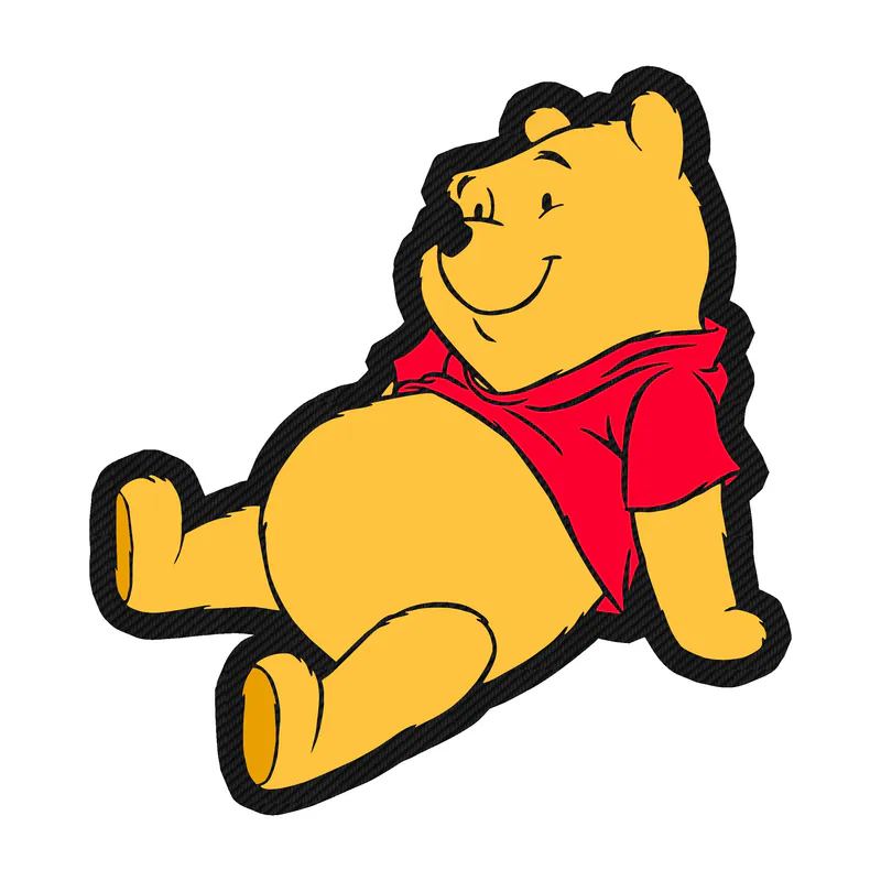 Winnie The Pooh - Carbon Fiber Vinyl Sticker - Custom Size