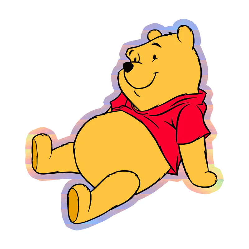 Winnie The Pooh - Holographic Vinyl Sticker - Custom Size