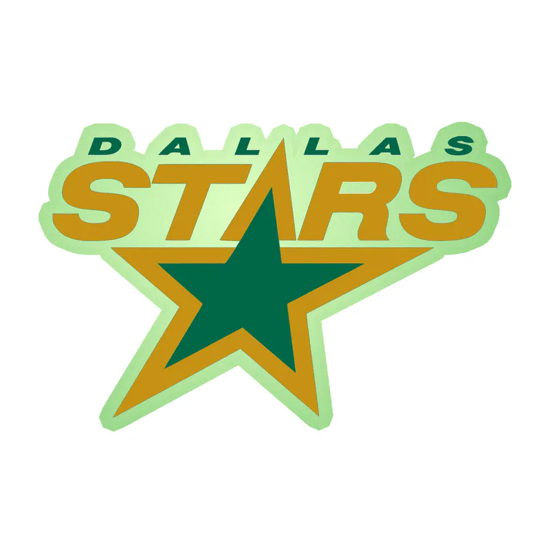 Dallas Stars  - Star With Name - Glow in the Dark Vinyl Sticker - Custom Size