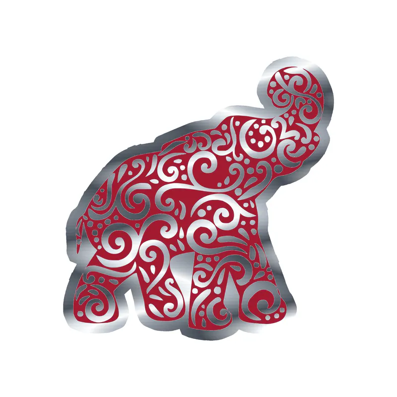 Alabama Crimson Tide - Image 3 - Silver Chrome Vinyl Decal - Custom Size