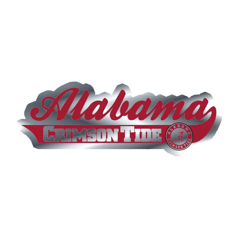 Alabama Crimson Tide - Image 12 - Silver Chrome Vinyl Decal - Custom Size