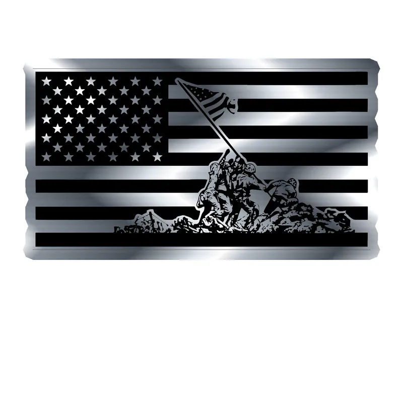 Iwo Jima Silver Chrome Vinyl Decal