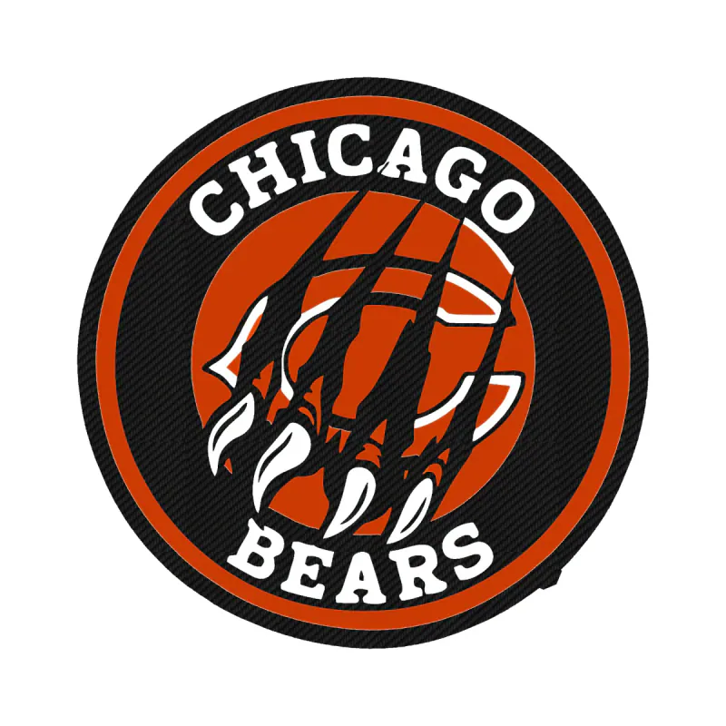 Chicago Bears - Circle with Claws - Carbon Fiber Vinyl Sticker - Custom Size