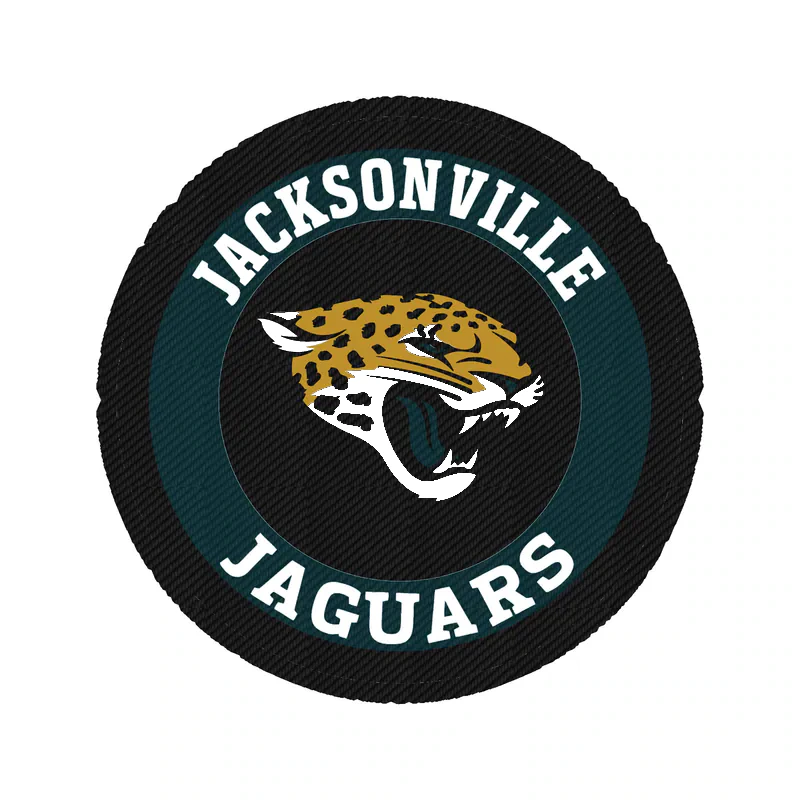 Jacksonville Jaguars - Black And Teal Circle - Carbon Fiber Vinyl Sticker - Custom Size