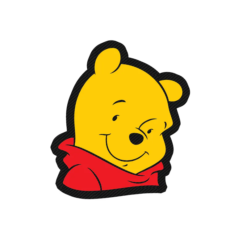 Winnie The Pooh - Carbon Fiber Vinyl Sticker - Custom Size