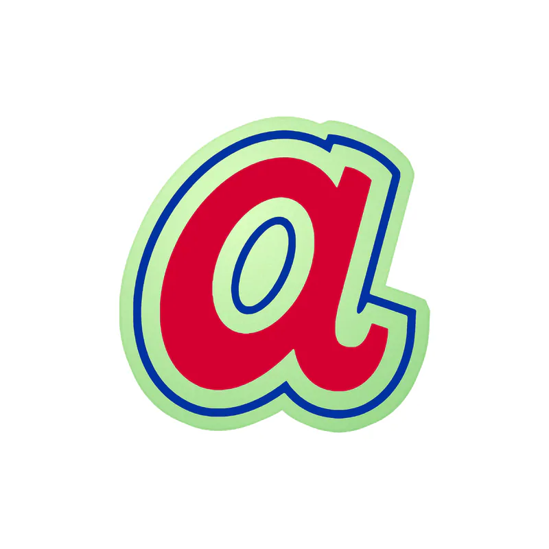 Atlanta Braves - Lowercase a - Glow in the Dark Vinyl Sticker - Custom Size