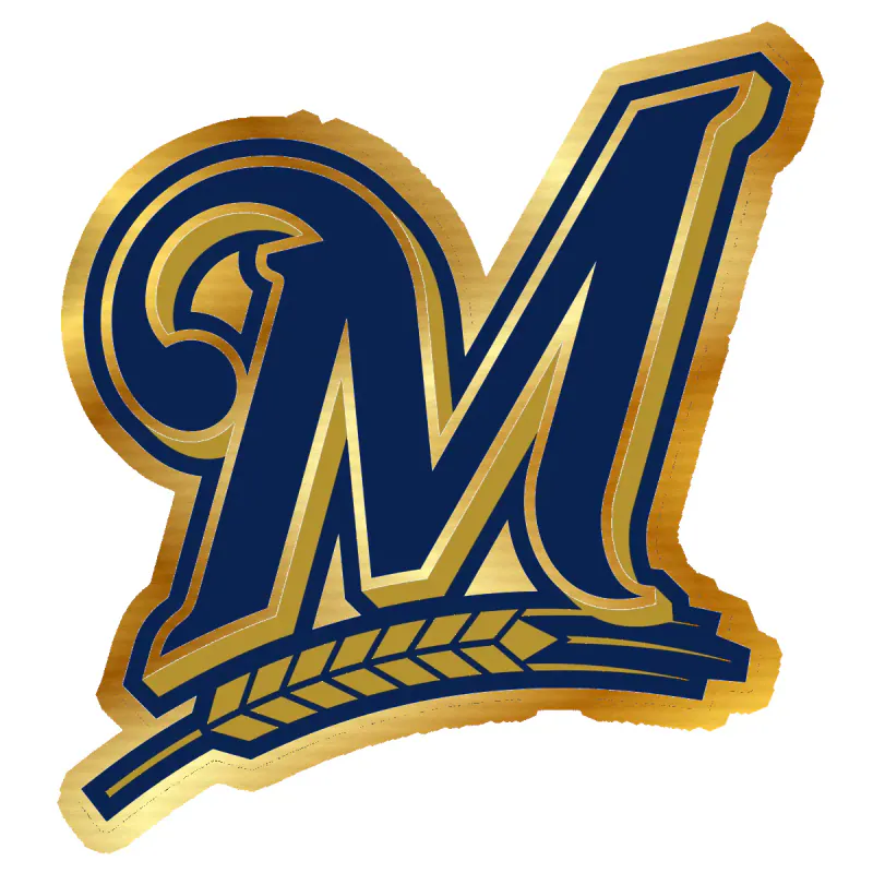 Milwaukee Brewers - M - Gold Chrome Vinyl Sticker - Custom Size