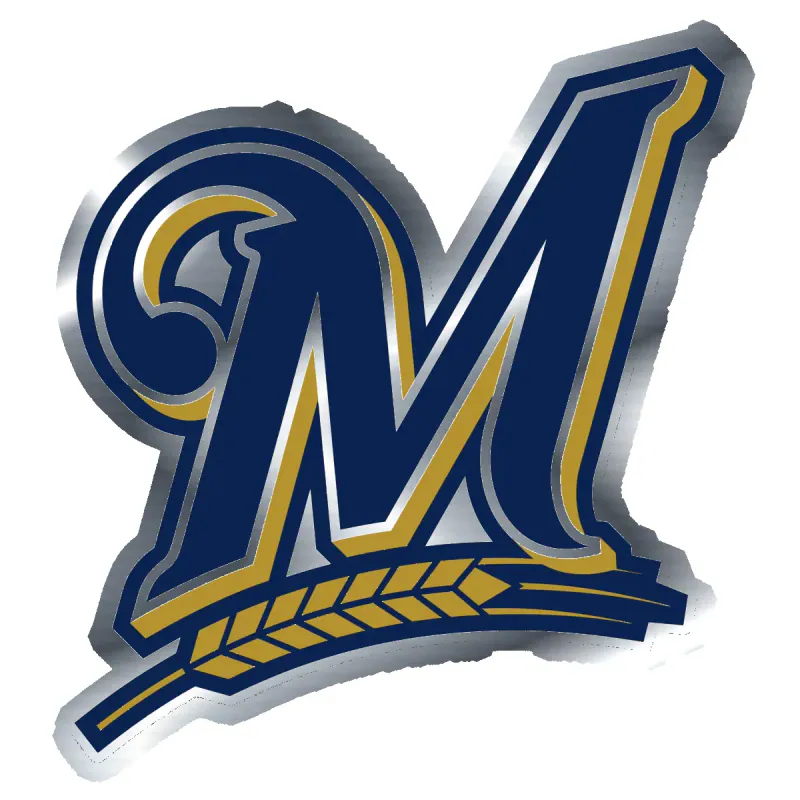 Milwaukee Brewers - M - Silver Chrome Vinyl Sticker - Custom Size