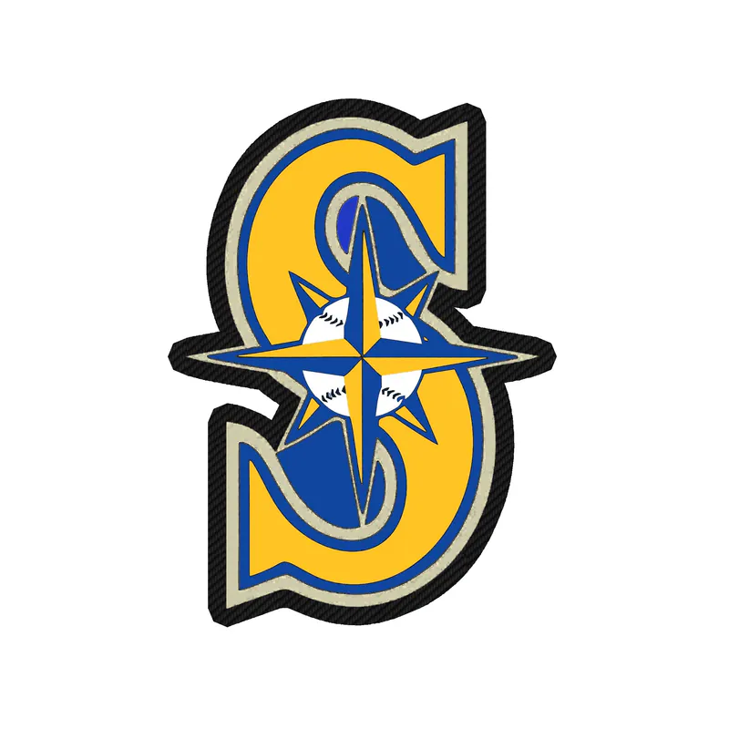 Seattle Mariners - Yellow S - Carbon Fiber Vinyl Sticker - Custom Size