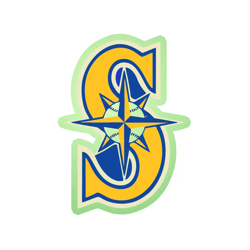 Seattle Mariners - Yellow S - Glow in the Dark Vinyl Sticker - Custom Size