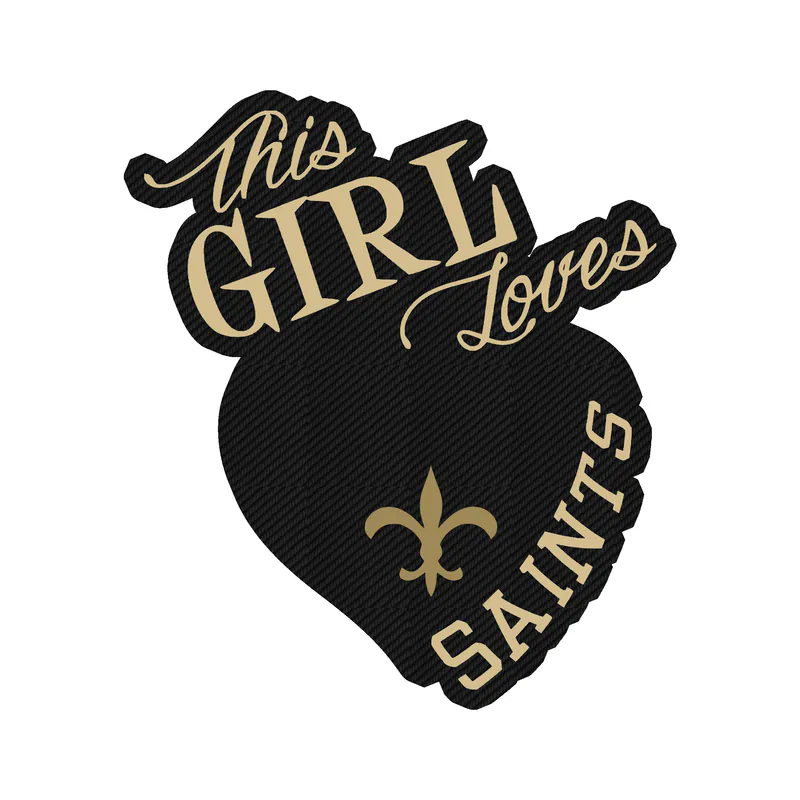 New Orleans Saints Girl Carbon Fiber Vinyl Sticker - Custom Size