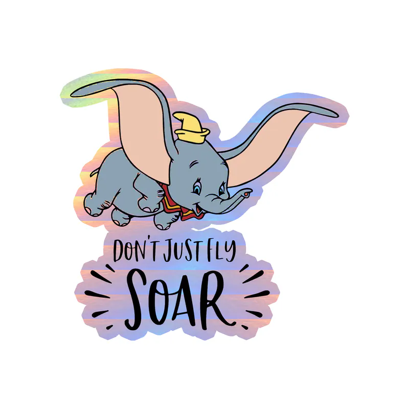Dumbo Holographic Vinyl Sticker - Custom Size