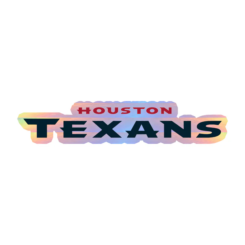 Houston Texans - Name - Holographic Vinyl Sticker - Custom Size