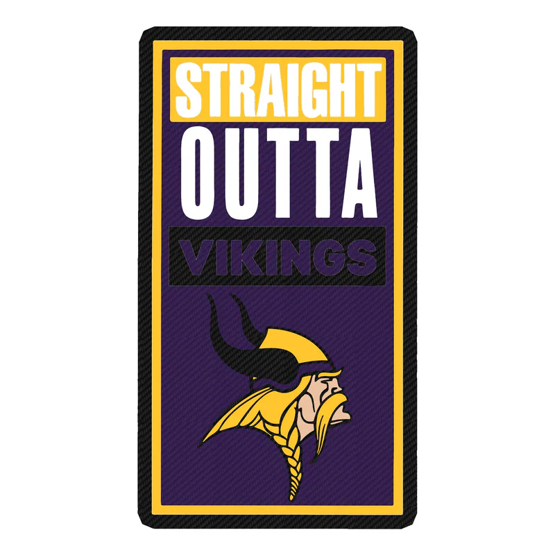 Minnesota Vikings - Straight Outta Vikings - Carbon Fiber Vinyl Sticker - Custom Size