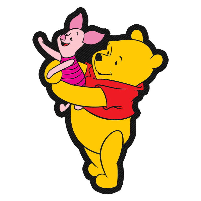 Winnie The Pooh - Pooh And Piglet - Carbon Fiber Vinyl Sticker - Custom Size
