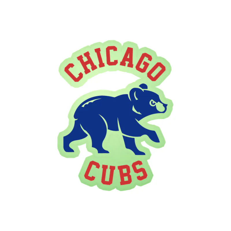 Chicago Cubs - Cubs With Name - Glow in the Dark Vinyl Sticker - Custom Size
