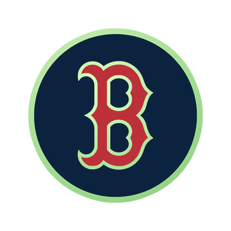 Boston Red Sox - Blue Circle With Red B - Glow in the Dark Vinyl Sticker - Custom Size