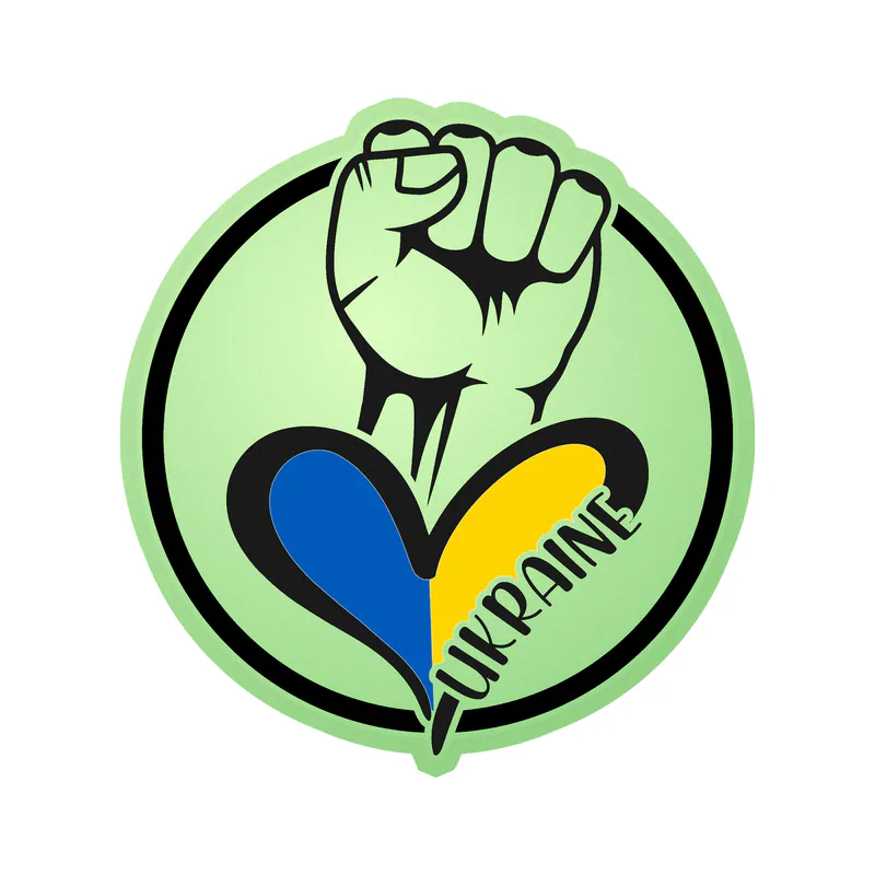 Ukraine Glow in the Dark Vinyl Decal - custom size