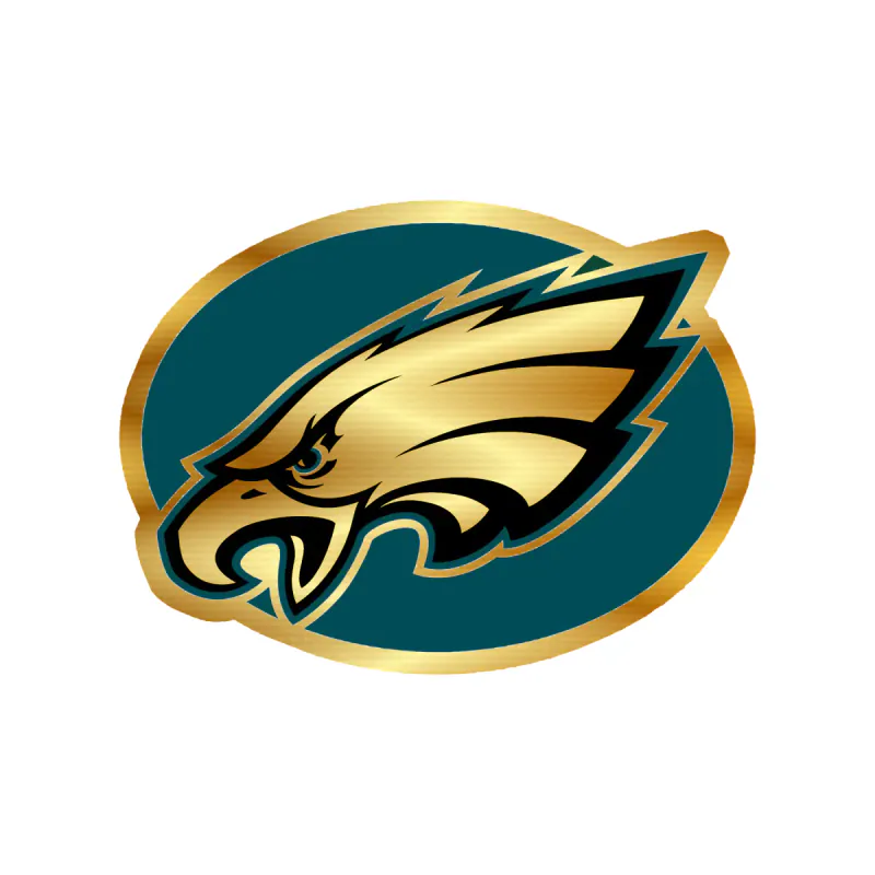 Philadelphia Eagles - Image 16 - Gold Chrome Vinyl Sticker - Custom Size