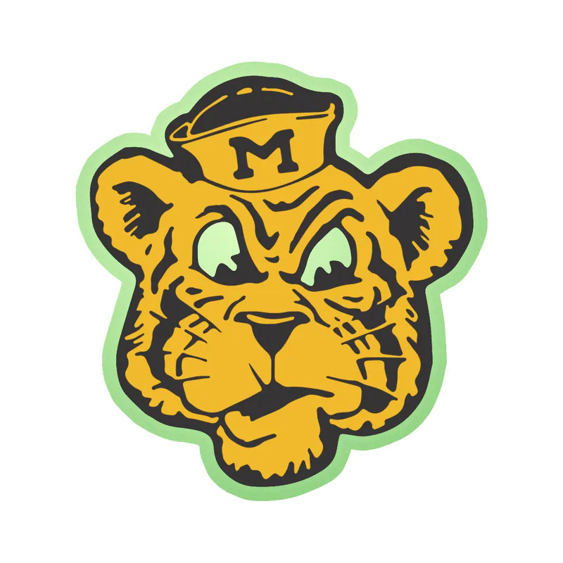Missouri Tigers - Old School - Glow in the Dark Vinyl Sticker - Custom Size