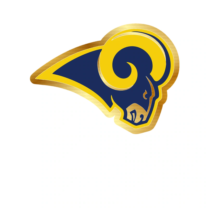 Los Angeles Rams - Image 1 - Gold Chrome Vinyl Sticker - Custom Size