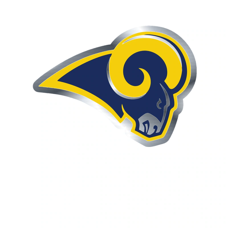 Los Angeles Rams - Image 1 - Silver Chrome Vinyl Sticker - Custom Size