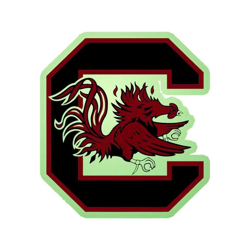 South Carolina Gamecocks Glow in the Dark Vinyl Decal - Custom Size