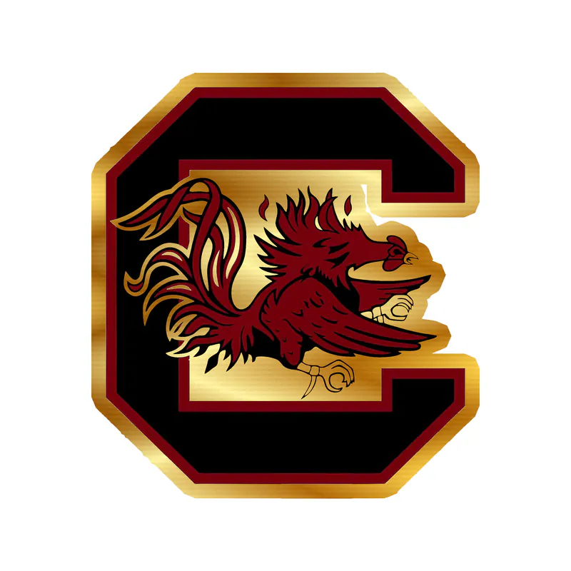 South Carolina Gamecocks Gold Chrome Vinyl Decal - Custom Size
