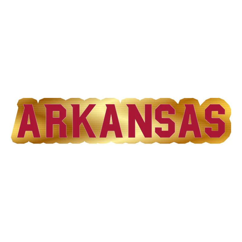 Arkansas Razorbacks - Image 1 - Gold Chrome Vinyl Decal - Custom Size