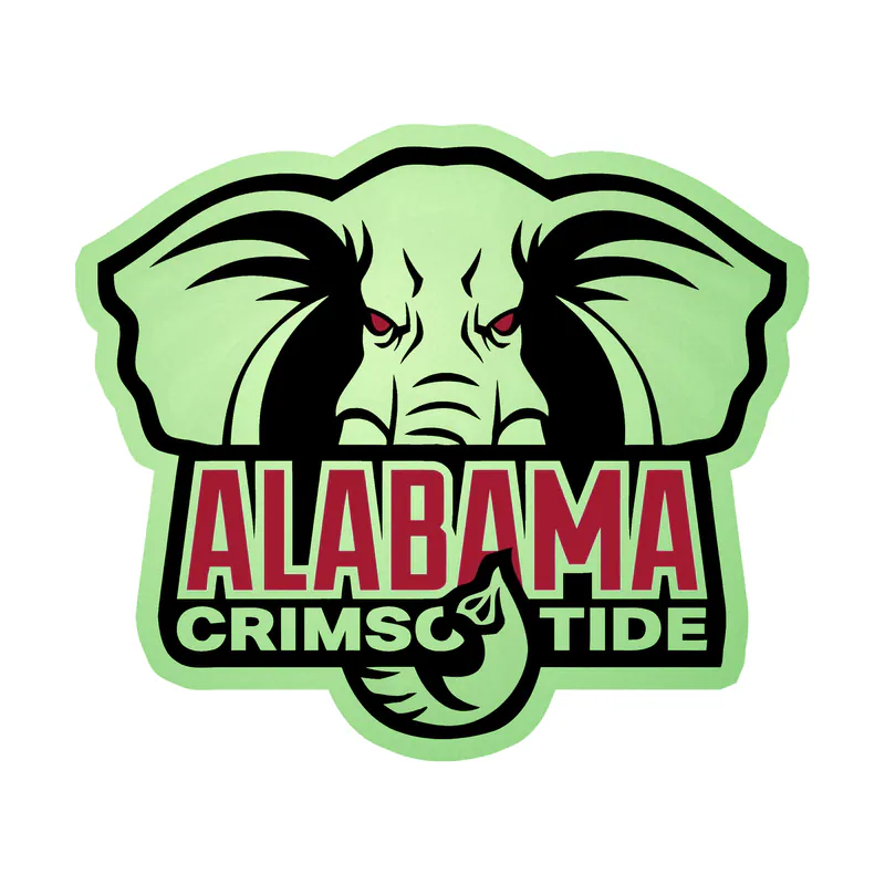 Alabama Crimson Tide - Image 17 - Glow in the Dark Vinyl Decal - Custom Size
