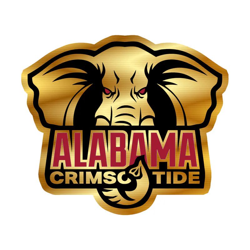 Alabama Crimson Tide - Image 17 - Gold Chrome Vinyl Decal - Custom Size