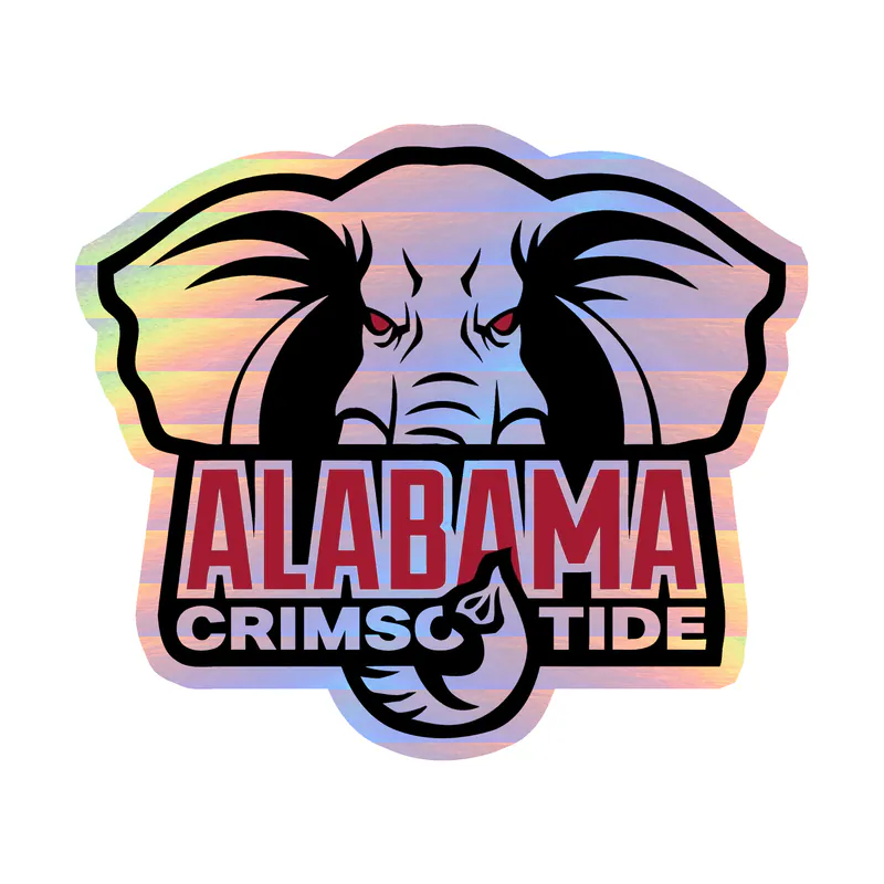 Alabama Crimson Tide - Image 17 - Holographic Vinyl Decal - Custom Size