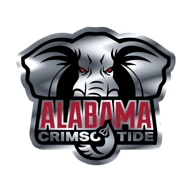 Alabama Crimson Tide - Image 17 - Silver Chrome Vinyl Decal - Custom Size