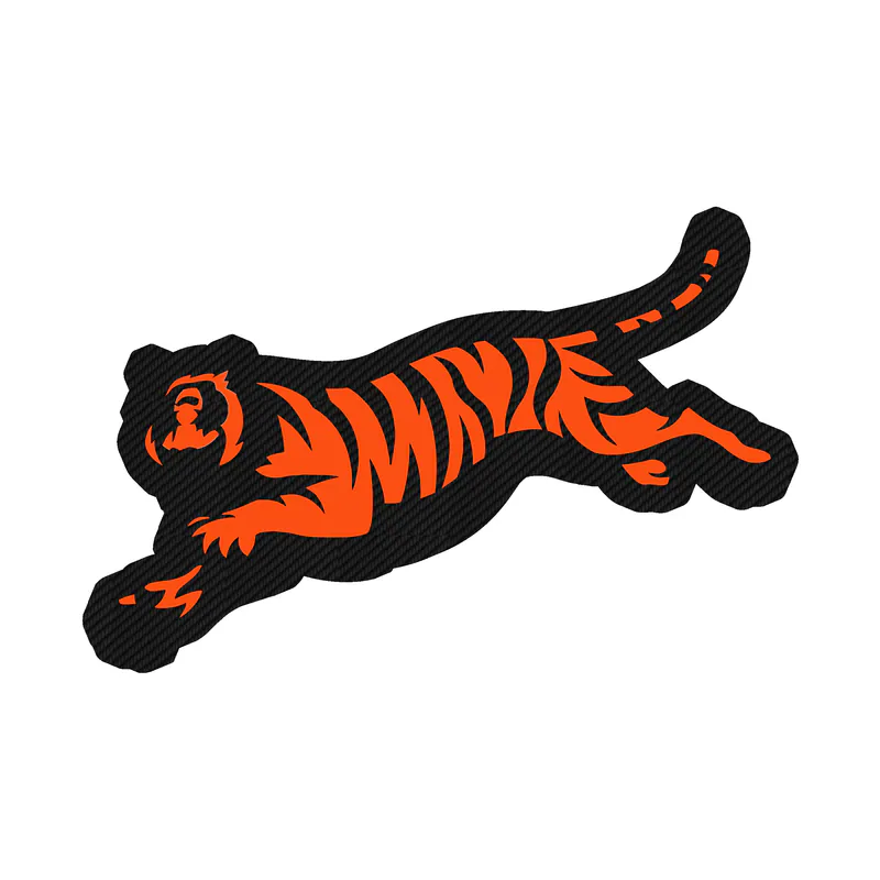Cincinnati Bengals - Tiger 2 - Carbon Fiber Vinyl Sticker - Custom Size