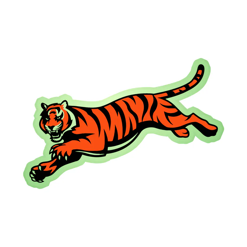 Cincinnati Bengals - Tiger 2 - Glow in the Dark Vinyl Sticker - Custom Size