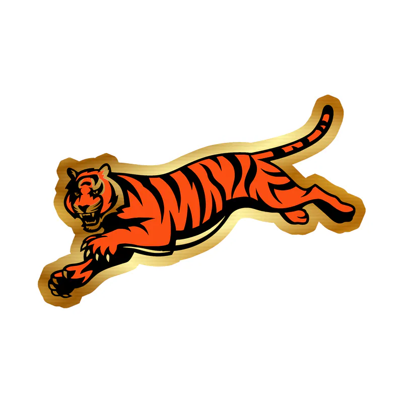 Cincinnati Bengals - Tiger 2 - Gold Chrome Vinyl Sticker - Custom Size