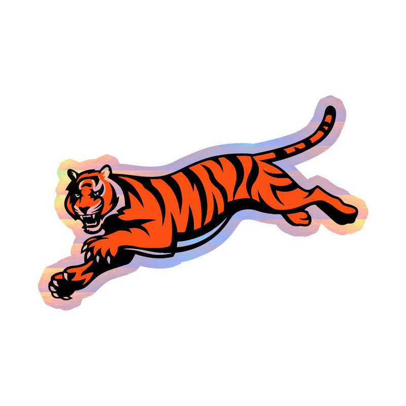 Cincinnati Bengals - Tiger 2 - Holographic Vinyl Sticker - Custom Size