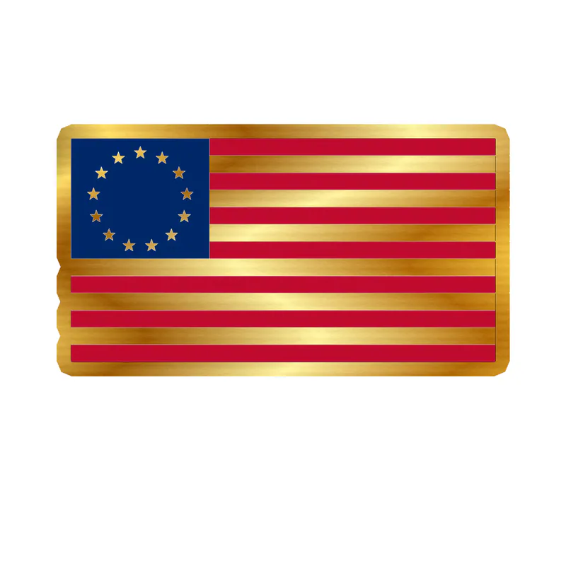 Betty Ross Flag Gold Chrome Vinyl Decal - custom size