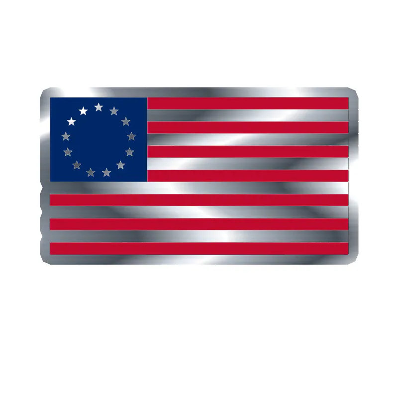 Betty Ross Flag Silver Chrome Vinyl Decal - custom size