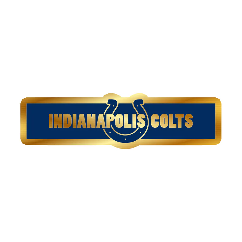 Indianapolis Colts - Rectangle - Gold Chrome Vinyl Sticker - Custom Size